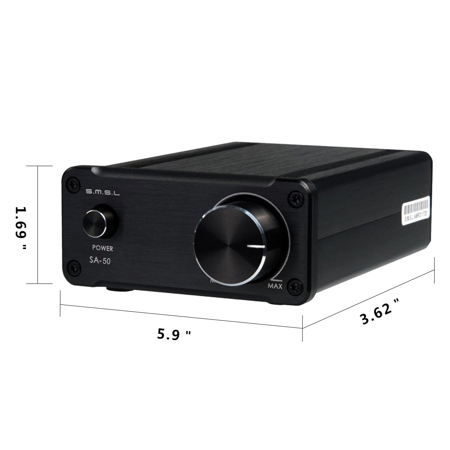 SMSL SA50 50Wx2 TDA7492 Class D Amplifier + Power Adapter (Black)