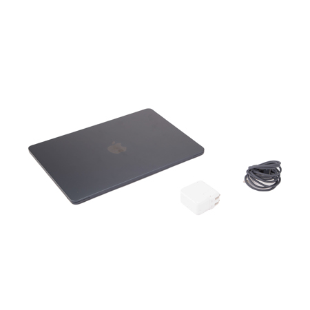 Apple MacBook Air 13.6" with Liquid Retina Display, M2 Chip with 8-Core CPU and 8-Core GPU, 16GB Memory, 256GB SSD, 30W USB-C Power Adapter, Midnight, Mid 2022