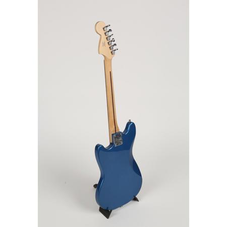 Squier FSR Bullet Competition Mustang Electric Guitar, Lake Placid Blue with Ice Blue Metallic Stripes