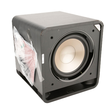 Polk Audio HTS 12 12" Subwoofer with Power Port Technology, 400W Peak Power/200W Continuous Power, Classic Black Walnut
