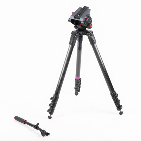 Used Manfrotto 504HD VD Fluid Video Head with 536 Carbon Fiber