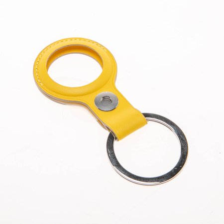 Used Apple AirTag Leather Key Ring, Meyer Lemon MM063ZM/A - Adorama