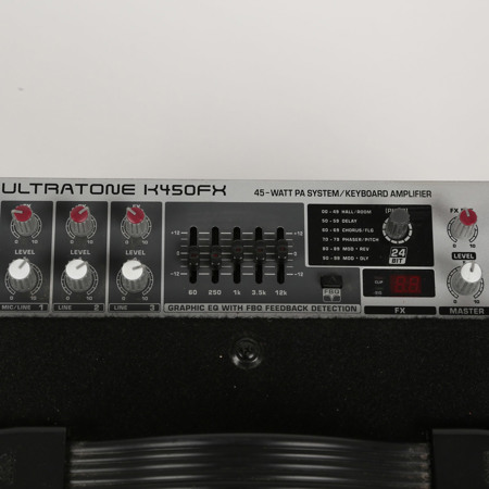 Behringer ULTRATONE K450FX Ultra-Flexible 45W 3-Channel PA System / Keyboard Amplifier with FX and FBQ Feedback Detection