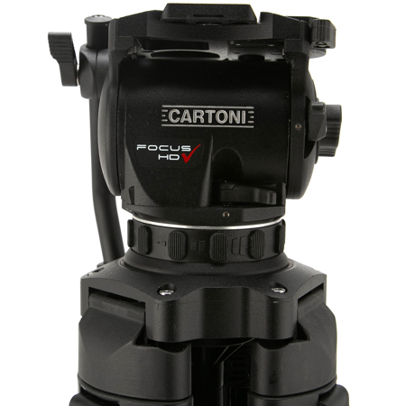 Cartoni Focus 12 Fluid Head with 100mm 3-Section Carbon Fiber Smart Stop Tripod and Smart Lock Mid-Level Spreader