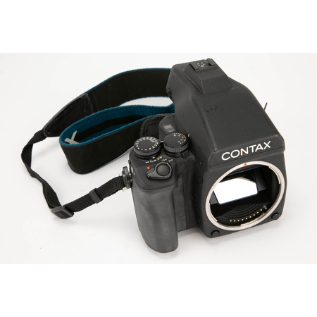 Contax 645AF Camera Body With MF-1 Prism, MFB-1 Back with 120/220 Insert, MP-1 Battery Holder Grip