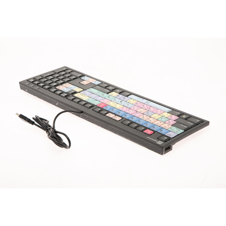 LogicKeyboard Adobe Premiere Pro CC American English Nero Slim Line PC Keyboard, 2x USB Ports