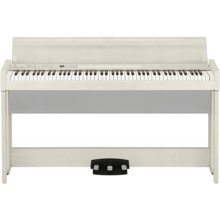 Korg C1 Air Bluetooth 88 Key Digital Piano with Real Weighted Hammer Action 3 Keyboard, Limited Edition White Ash