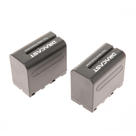 Dracast 2x NP-F 6600mAh Battery and 1x Charger Kit for LED160, LED200, X1 and X2