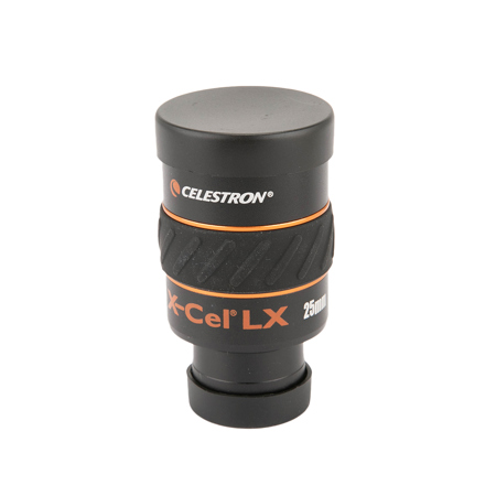 Celestron 25mm X-Cel LX Series 1.25" Eyepiece with 60 Degree Field of View & Long Eye Relief.