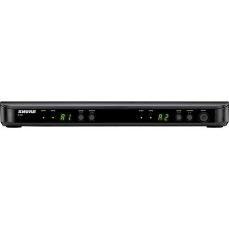 Shure BLX288/SM58 Dual-Channel Wireless Handheld Microphone System with Capsules, H10: 542 - 572MHz, Black