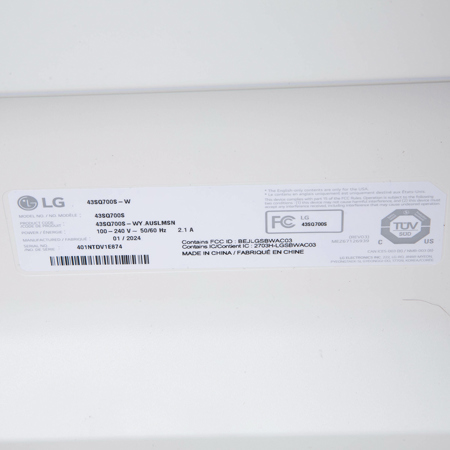 LG 43SQ700S-W 42.5" 16:9 4K Ultra HD IPS LCD HDR Smart Monitor with webOS, Built-In Speakers