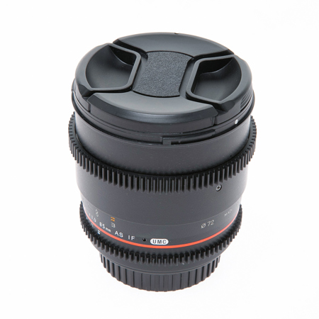 Samyang 85mm t/1.5 Aspherical Cine Lens for Canon with De-Clicked Aperture