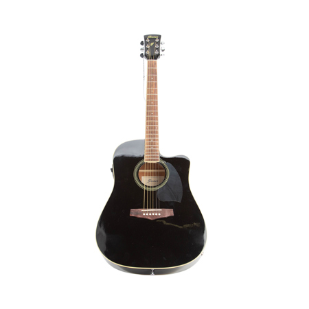 Used Ibanez PF Series PF15ECE Dreadnought Cutaway Acoustic Electric Guitar SKU1811614 PF15ECEBK