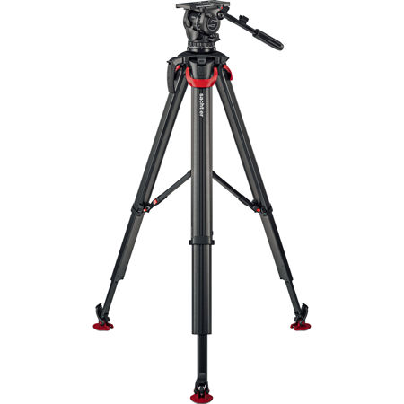 Sachtler aktiv12T 100mm Fluid Head with flowtech 100 Carbon Fiber Tripod and Mid-Level Spreader