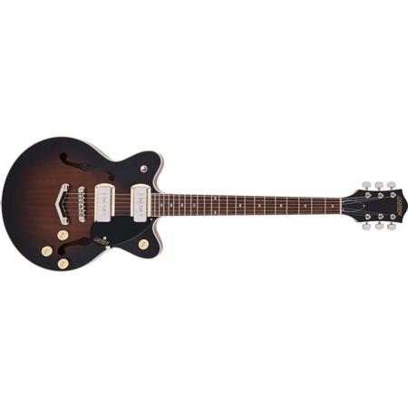 Gretsch G2655-P90 Streamliner Collection Center Block Jr. Double-Cut P90 Electric Guitar with V-Stoptail, Two-Tone Brownstone and Vintage Mahogany Stain