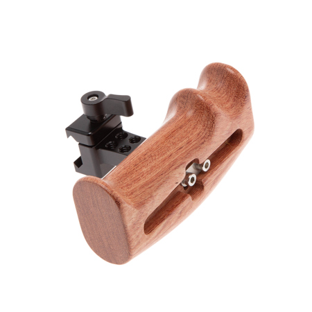 CAMVATE Wooden Handle Grip with NATO Clamp Connection for DSLR Camera Cage Rig