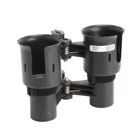 Inovativ RoboCup Patented Portable Clamp-On Caddy Dual Cup Holder, Black