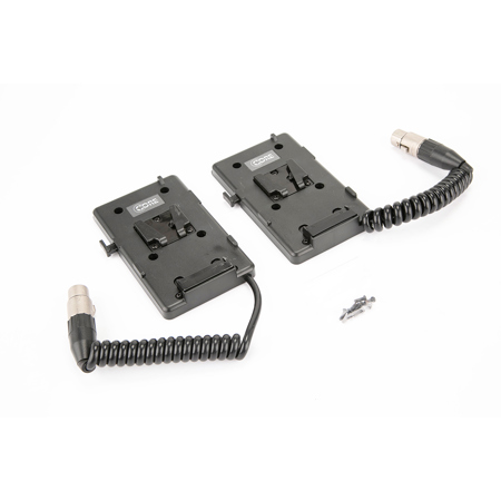 Core SWX Double V-Mount Plate Kit with Coiled Powertap to 12" XLR 4-Pin for Atomos Sumo Monitor Recorder