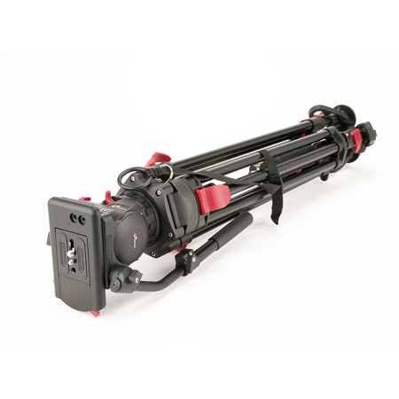Cartoni Focus 12 Fluid Head with 3-Section Aluminum Red Lock Tripod SKU#1830647