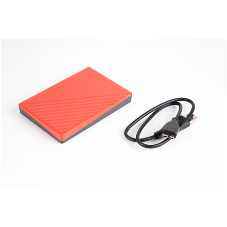 WD My Passport 2TB USB 3.2 Gen 1 External Hard Drive, Red
