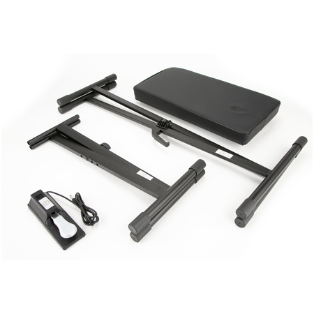 H&A Keyboard Stand/Bench Pack with Sustain Pedal - SKU#1834713