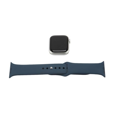 Apple Watch Series 9 GPS Aluminum 41mm Silver Case Storm Blue Sport Band Medium/Large Strap
