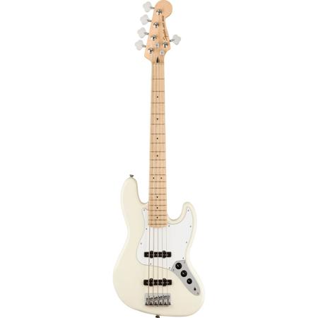Squier Affinity Series Jazz Bass V 5-String Electric Guitar, Maple Fingerboard, Olympic White