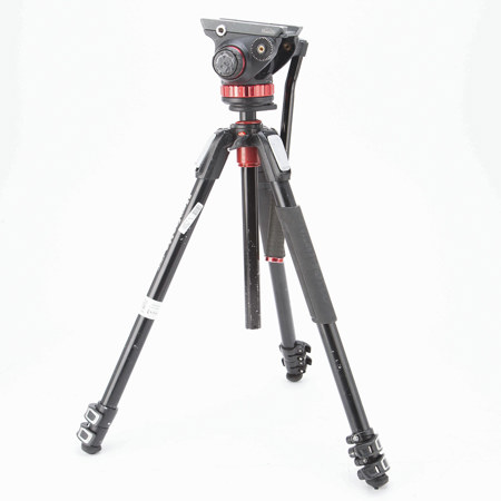 Manfrotto MVH502AH Fluid Video Head with MT055XPRO3 Aluminum 3-Section Tripod