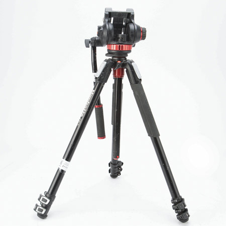USED Manfrotto MVH502AH Fluid Video Head with MT055XPRO3 Aluminum