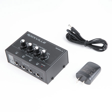 Rockville RHPA4 4 Channel Professional Headphone Amplifier Stereo or Mono Amp