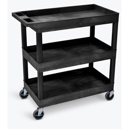 Luxor EC111 Three Shelves Utility Cart - 400lbs Load Capacity SKU#1860766