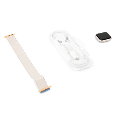 Apple Watch Series 9 GPS Aluminum Case, Starlight Case Adjustable Strap Starlight Sport Loop 41mm