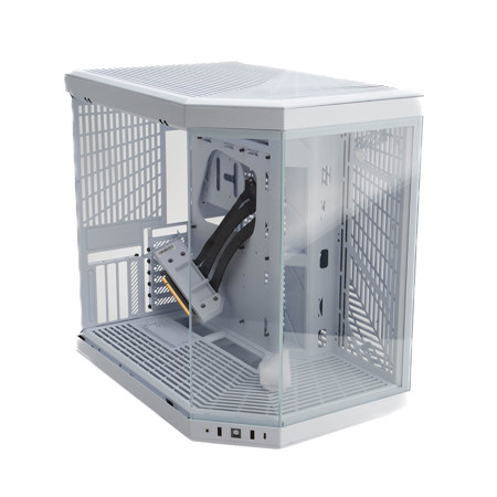 HYTE Y70 Dual Chamber Modern Aesthetic Panoramic Tempered Glass EATX Mid-Tower Computer Case, Snow White