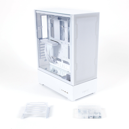 Lian-Li SUP01 RGB Tempered Glass ATX Small Tower Computer Case - White #1875221