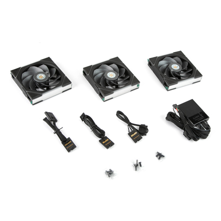 Lian-Li UNI FAN TL 120mm RGB Case Fan with Reverse Blades and Controller, 3-Pack Black