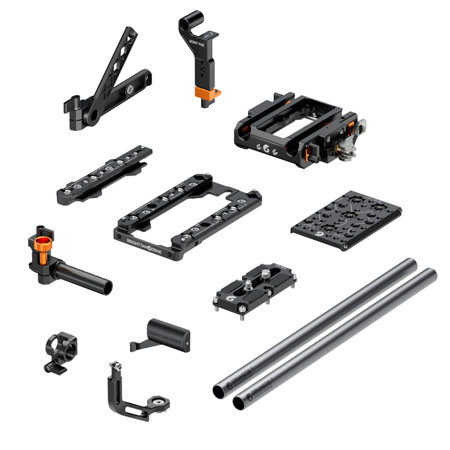 Bright Tangerine Expert Kit with Top Handle Brace & 2x 12" Drumstix 15mm Support Rods for Sony FX6 Camera