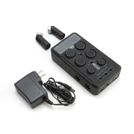 IK Multimedia iRig Pro Quattro I/O Professional Mobile Recording Interface/Mixer Deluxe Bundle with XY Microphones and Accessory Pack