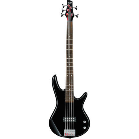Ibanez GIO Series GSR105EX Electric Bass Guitar, 5 String, 22 Frets, GSR5 Maple Bolt-On Neck, Rosewood Fretboard, Passive Pickup, Black