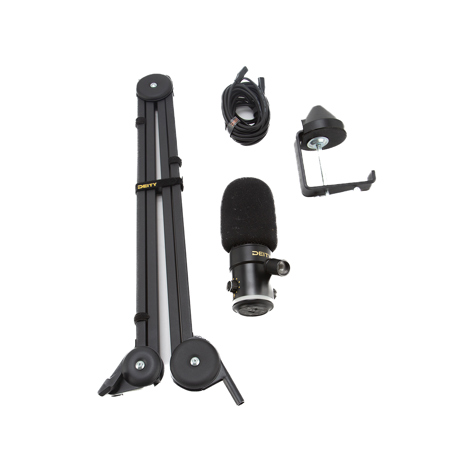 Deity Microphones VO-7U Dynamic Supercardioid USB Streamer Microphone with Boom Arm, Black