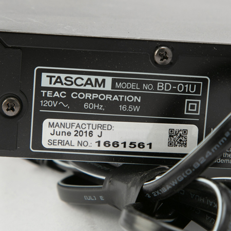 USED Tascam BD-01U Rackmount Blu-Ray Disc Player