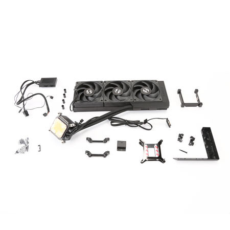 Lian-Li HydroShift LCD 360TL Performance 360mm All-In-One ARGB CPU Liquid Cooler - ARGB Light Strip Black