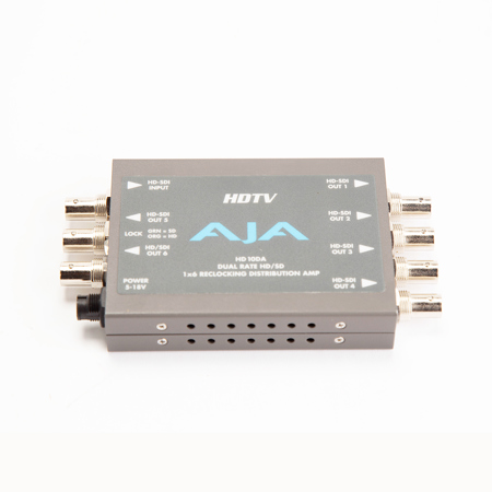AJA HD10DA 1x6 HD/SD Dual Rate Re-Clocking Distribution Amplifier - SKU#1908816