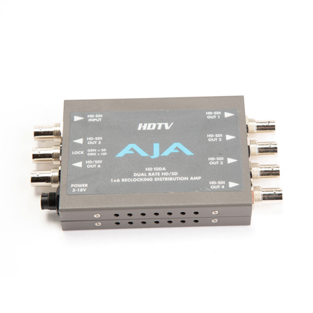 AJA HD10DA 1x6 HD/SD Dual Rate Re-Clocking Distribution Amplifier - SKU#1908819