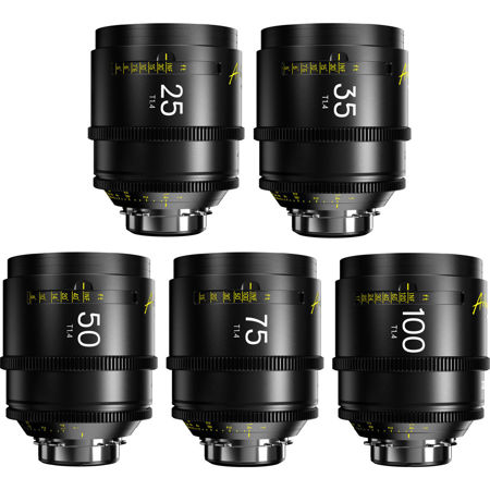 DZOFILM Arles Prime Cine 5-Lens Kit with 25mm,35mm, 50mm, 75mm & 100mm T1.4 Lens