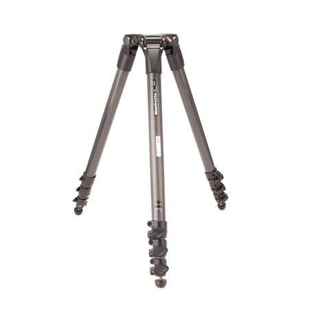 Manfrotto 536 CF 3-Stage, 4-Section Single Tube Video Tripod, Maximum Height 80", Supports 55 lbs