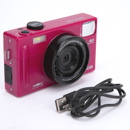 Minolta MND25 48MP 4K Ultra HD Wi-Fi 3.0" LCD Screen Digital Camera Magenta