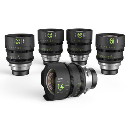 NiSi ATHENA PRIME Cine 5-Lens Kit with 14mm T2.4, 25mm, 35mm, 50mm and 85mm T1.9 Lens for PL Mount