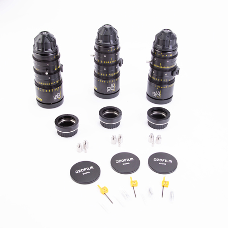 DZOFILM Catta Ace Cine 3-Lens Bundle with 18-35mm, 35-80mm, 70-135mm T2.9 Lens for PL Mount and Canon EF, Black