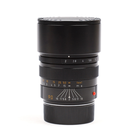 Leica Telephoto 90mm f/2 Summicron- Bay Lens Built In Hood - Black - Lens Made in Canada E55* #11136