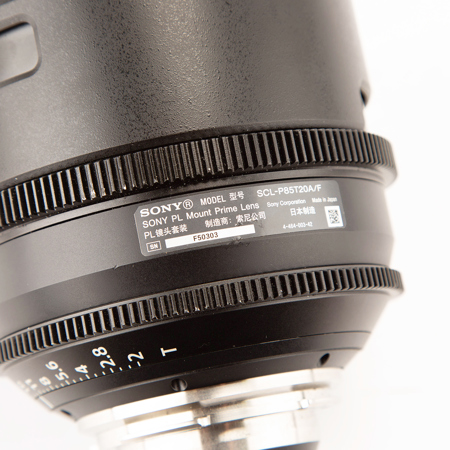 USED Sony SCL-P85T20A/F Cine Alta 85mm T2 PL Mount Prime Lens